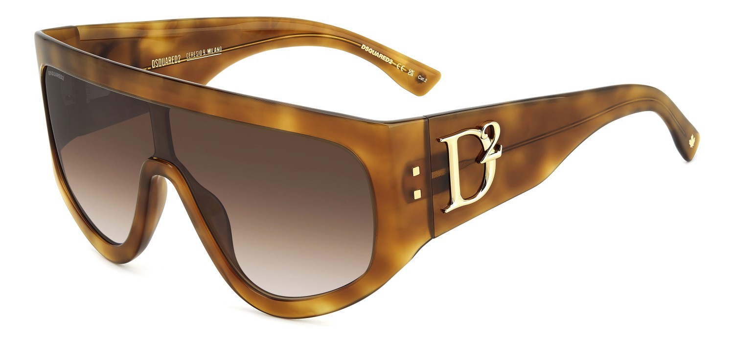 Occhiali da sole Dsquared2 D2 0149/S 207430 05L HA colore havana 2 forma mask lenti brown shaded
