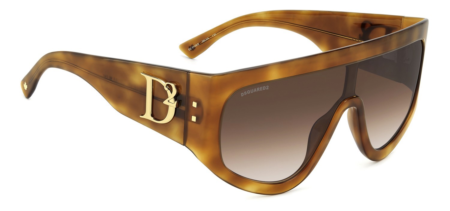 Occhiali da sole Dsquared2 D2 0149/S 207430 05L HA colore havana 2 forma mask lenti brown shaded