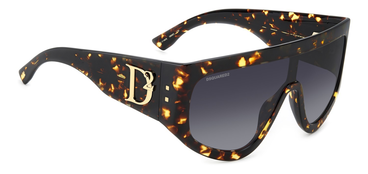 Occhiali da sole Dsquared2 D2 0149/S 207430 086 9O colore havana forma mask lenti dark grey shaded