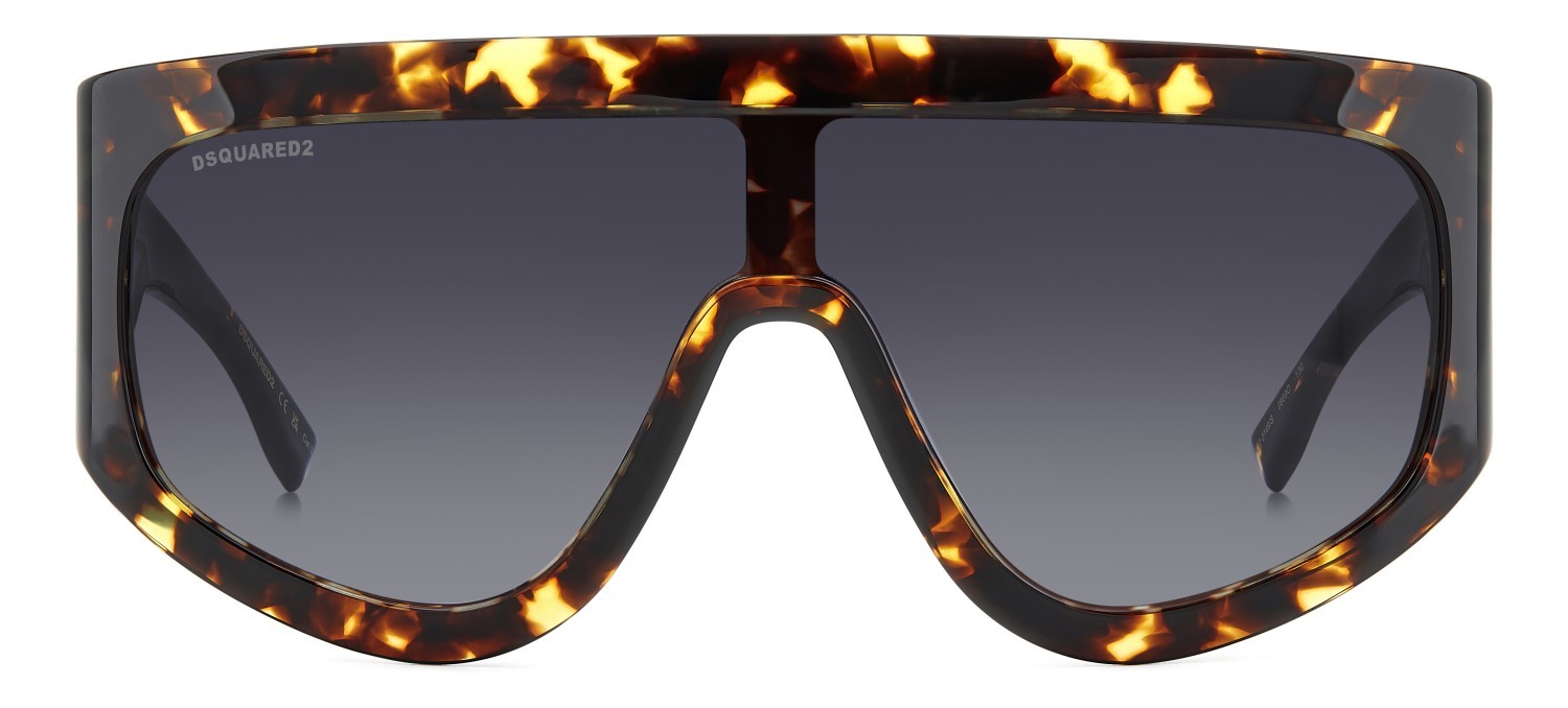 Occhiali da sole Dsquared2 D2 0149/S 207430 086 9O colore havana forma mask lenti dark grey shaded