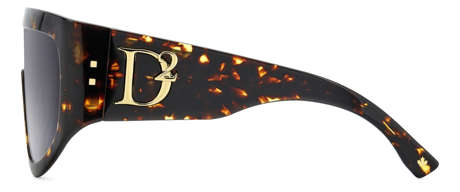 Occhiali da sole Dsquared2 D2 0149/S 207430 086 9O colore havana forma mask lenti dark grey shaded