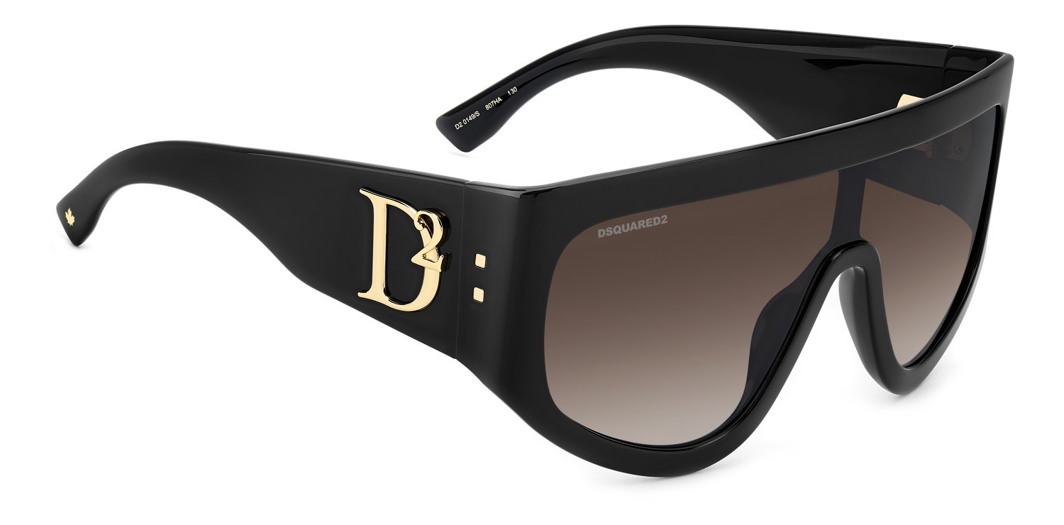 Occhiali da sole Dsquared2 D2 0149/S 207430 807 HA colore black forma mask lenti brown shaded