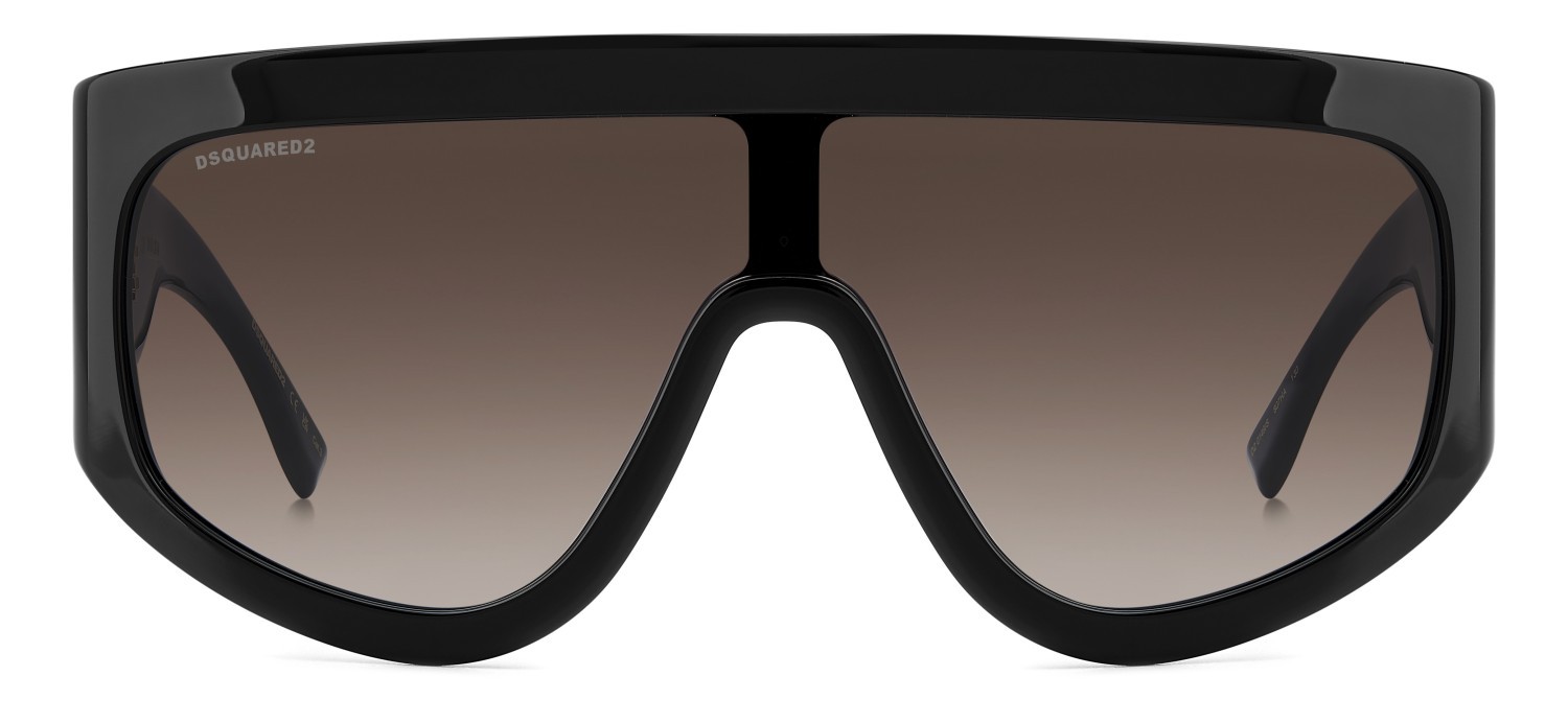 Occhiali da sole Dsquared2 D2 0149/S 207430 807 HA colore black forma mask lenti brown shaded