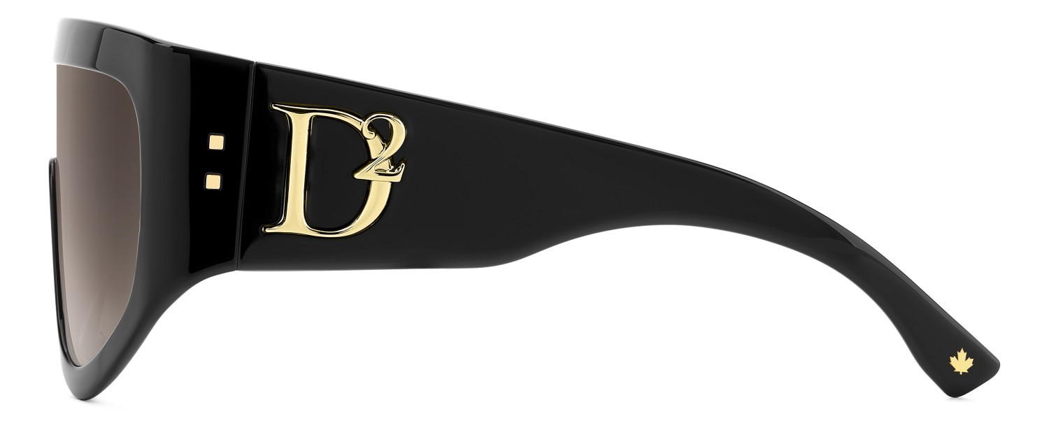 Occhiali da sole Dsquared2 D2 0149/S 207430 807 HA colore black forma mask lenti brown shaded