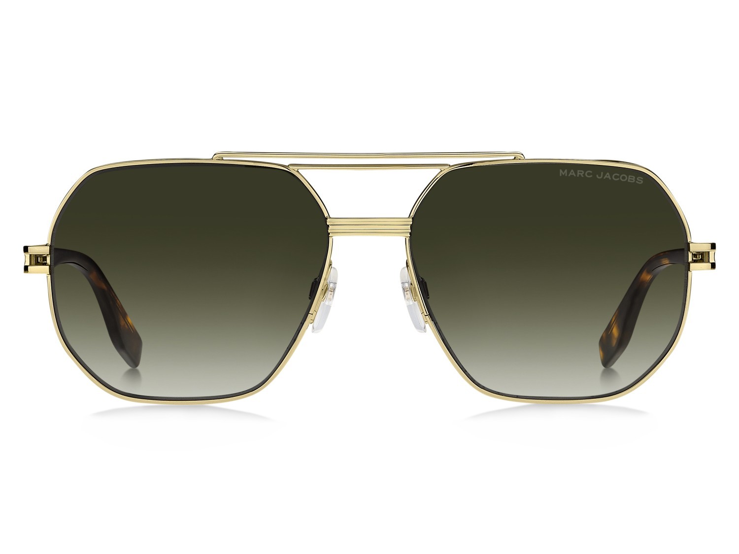 Occhiali da sole Marc Jacobs 784/S 207432 06J 9K colore gold havana forma rettangolare lenti green shaded