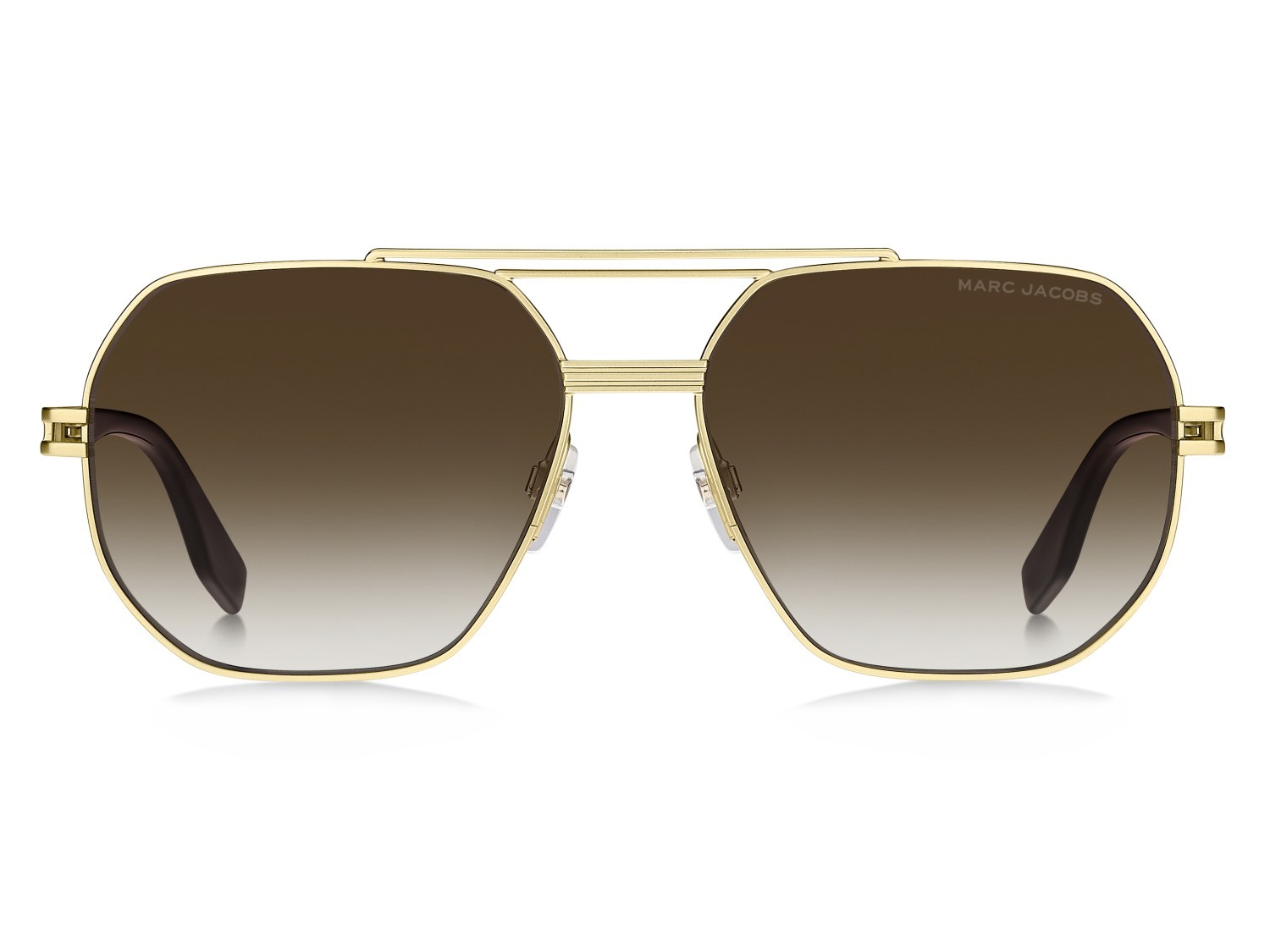 Sonnenbrillen Marc Jacobs 784/S 207432 0NZ HA farbe matte gold black form rechteckig gläser brown shaded