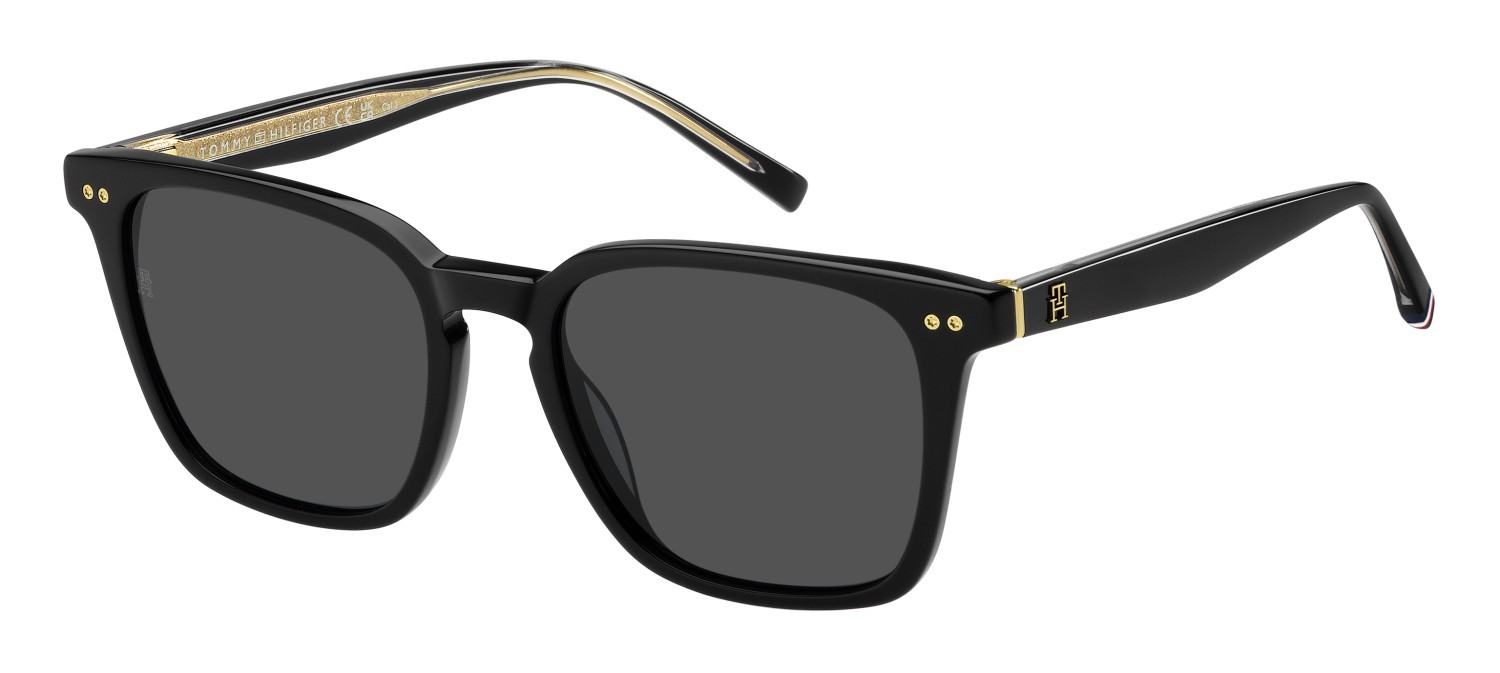Sonnenbrillen Tommy Hilfiger Th 2158/S 207433 807 IR farbe black form rechteckig gläser grey