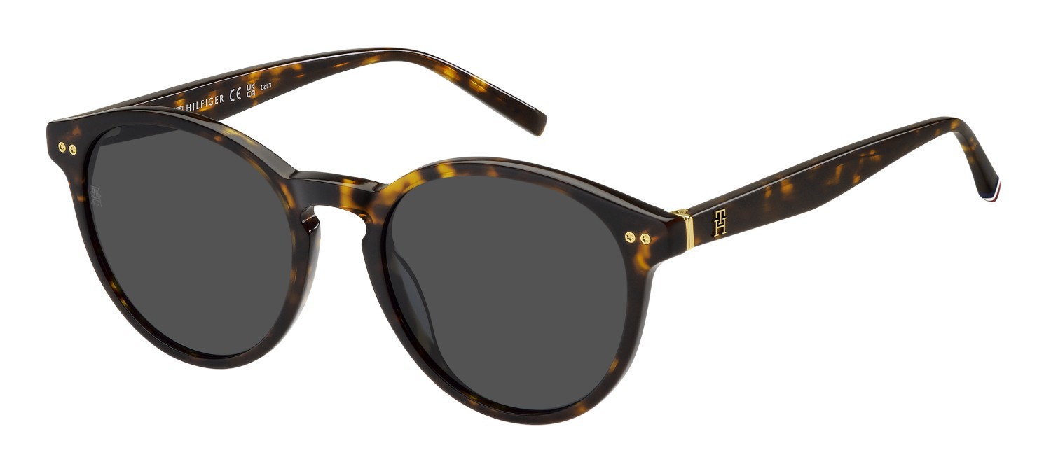 Occhiali da sole Tommy Hilfiger Th 2159/S 207434 086 IR colore havana forma pantos lenti grey