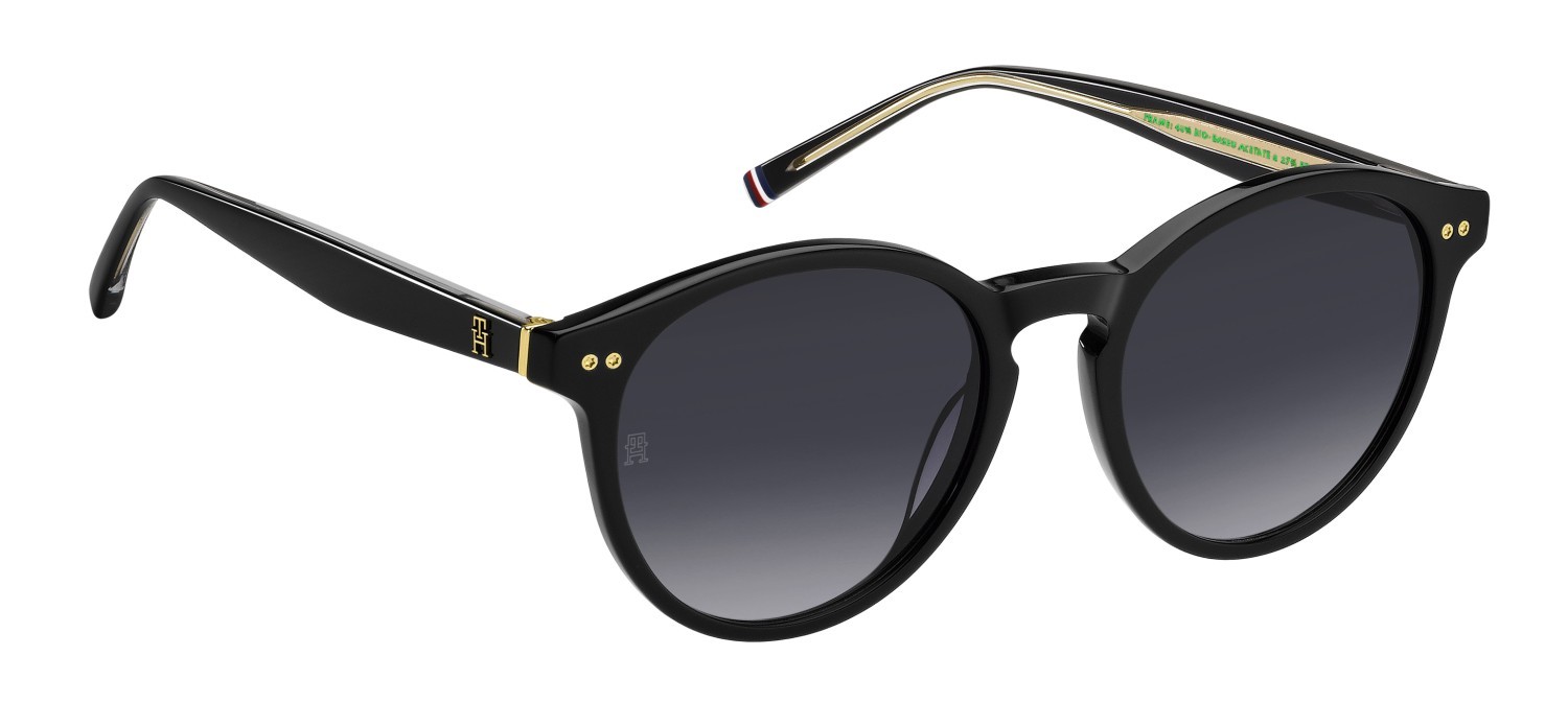 Sonnenbrillen Tommy Hilfiger Th 2159/S 207434 807 9O farbe black form pantos gläser dark grey shaded