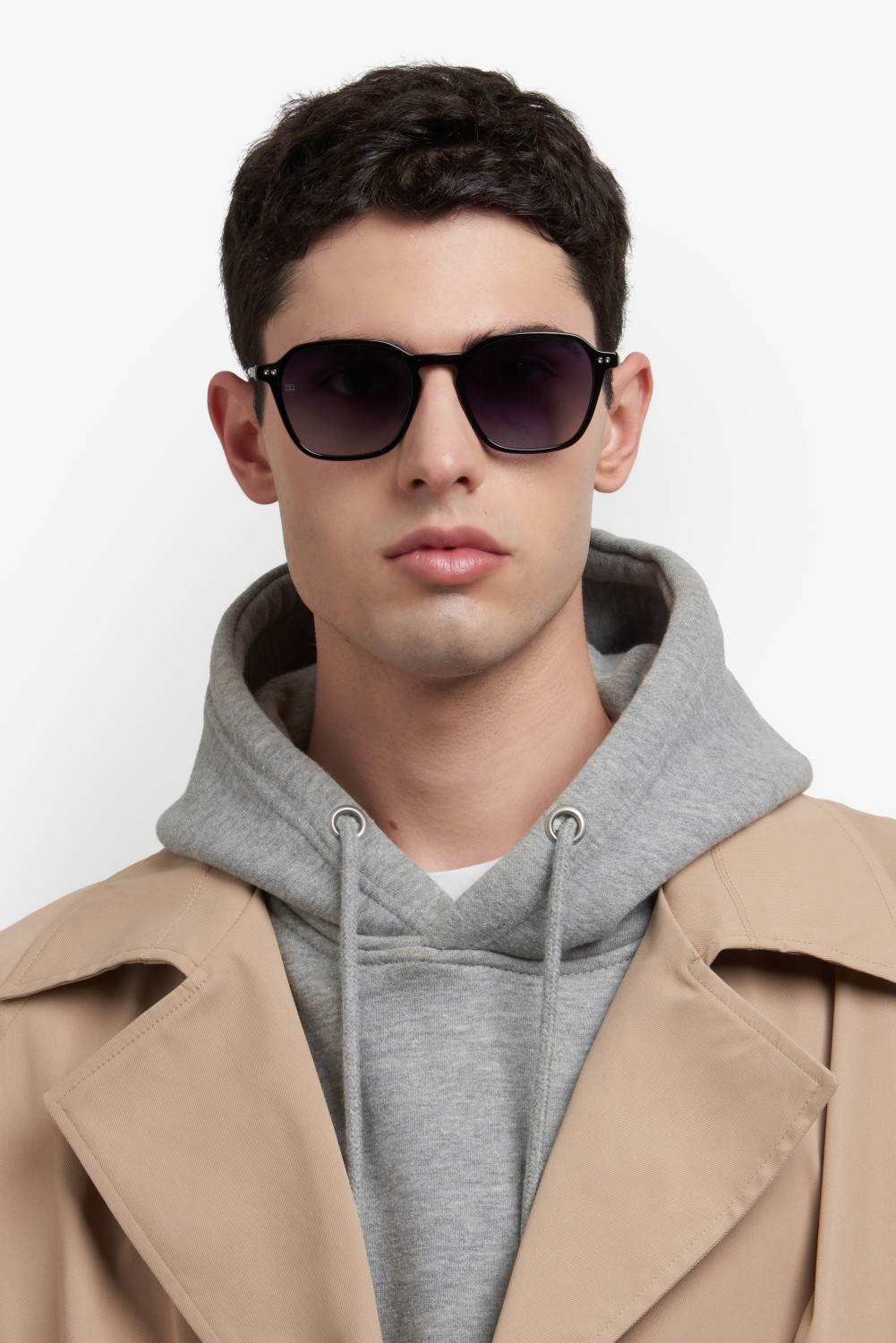 Sonnenbrillen Tommy Hilfiger Th 2132/S 207435 807 9O farbe black form rechteckig gläser dark grey shaded