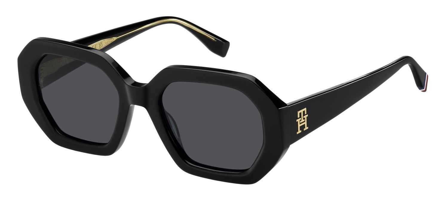 Sonnenbrillen Tommy Hilfiger Th 2155/S 207464 807 IR farbe black form rechteckig gläser grey