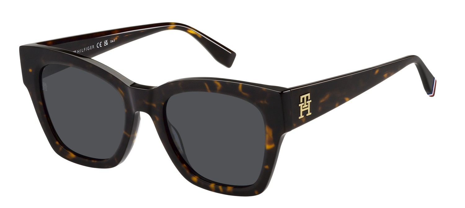 Occhiali da sole Tommy Hilfiger Th 2156/S 207525 086 IR colore havana forma rettangolare lenti grey