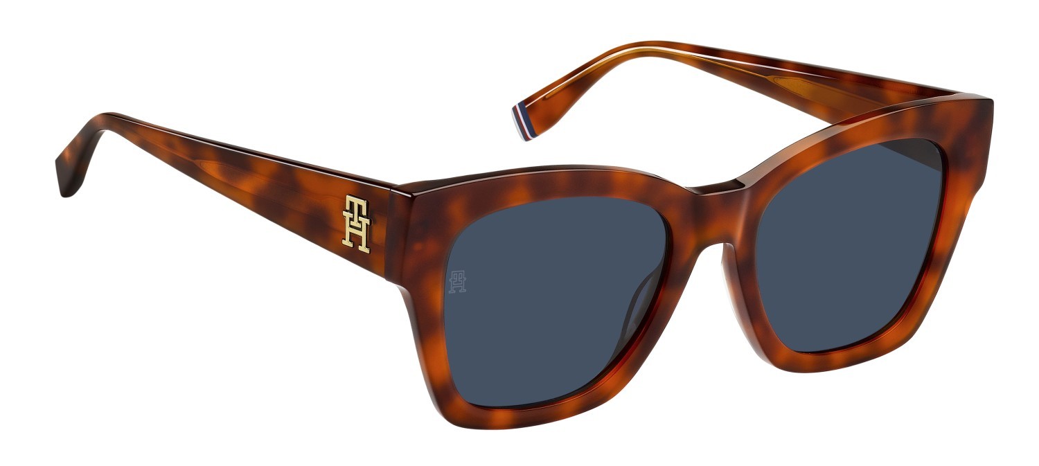 Sonnenbrillen Tommy Hilfiger Th 2156/S 207525 0UC KU farbe red havana form rechteckig gläser blue