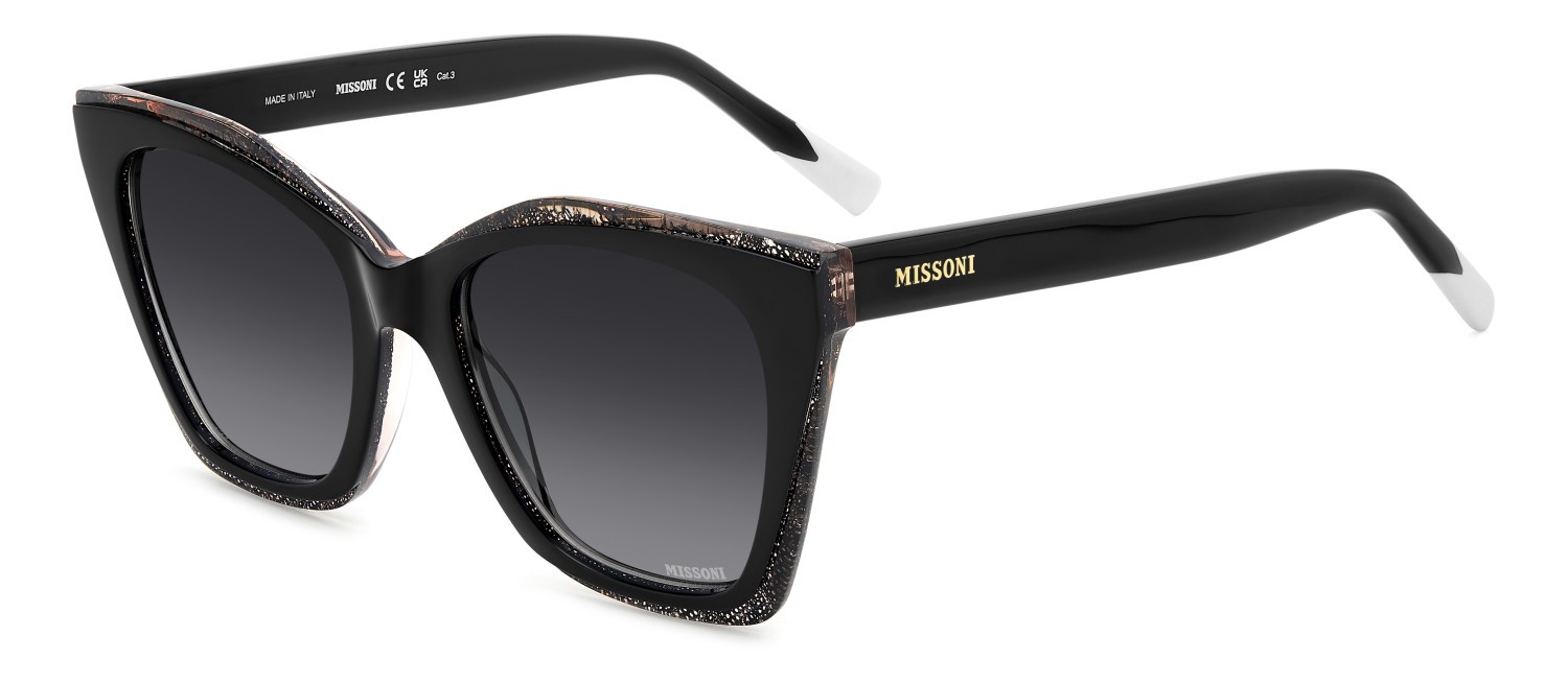 Sonnenbrillen Missoni Mis 0188/S 207537 807 9O farbe black form rechteckig gläser dark grey shaded