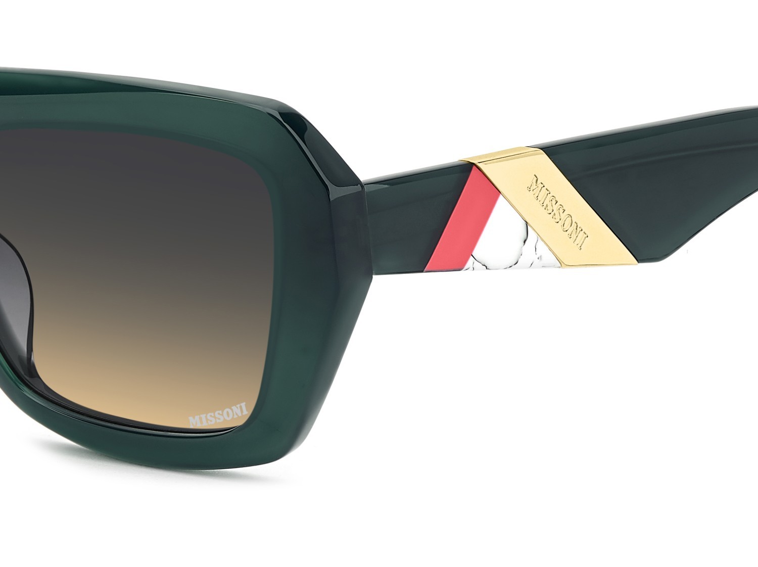Sonnenbrillen Missoni Mis 0193/G 207540 1ED I4 farbe green form rechteckig gläser blue doubleshade peach