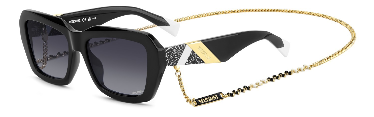 Occhiali da sole Missoni Mis 0193/G 207540 807 9O colore black forma rettangolare lenti dark grey shaded