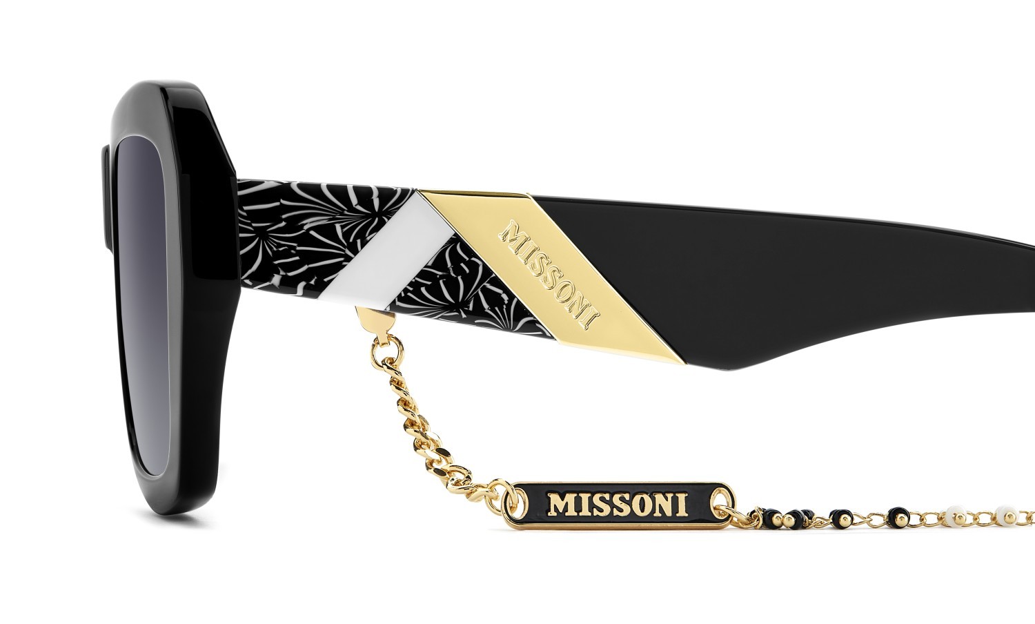 Occhiali da sole Missoni Mis 0193/G 207540 807 9O colore black forma rettangolare lenti dark grey shaded