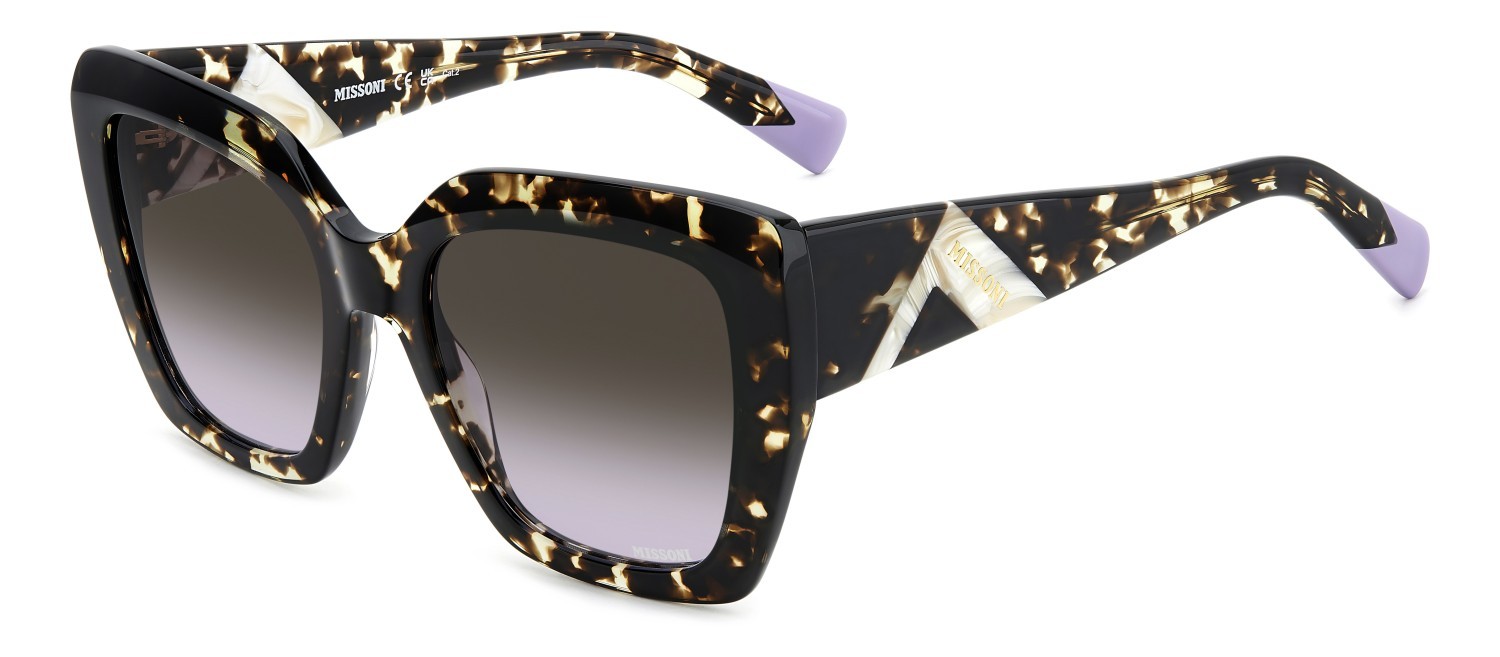 Occhiali da sole Missoni Mis 0197/S 207541 086 QR colore havana forma quadrato lenti brown violet doubleshade