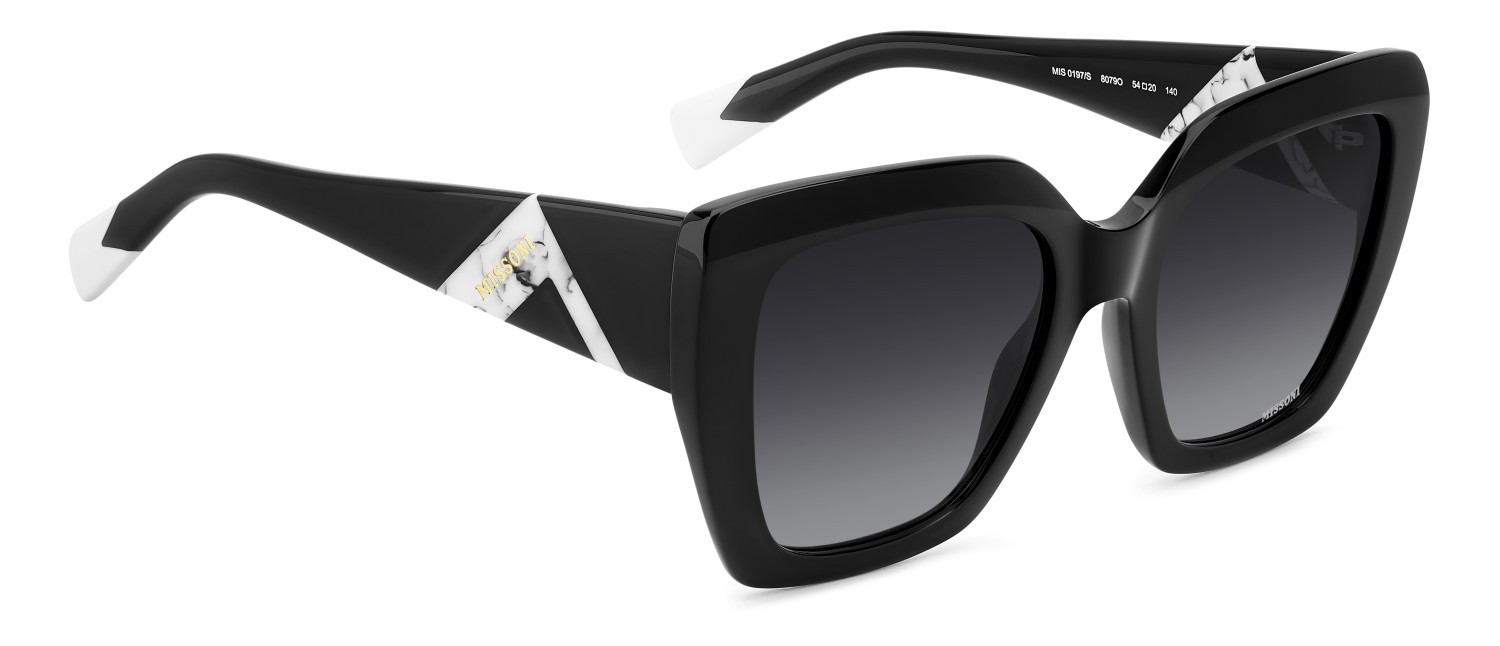 Occhiali da sole Missoni Mis 0197/S 207541 807 9O colore black forma quadrato lenti dark grey shaded