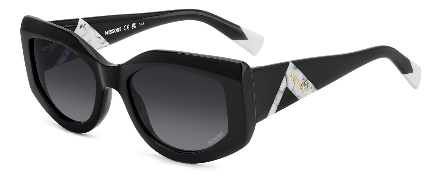 Occhiali da sole Missoni Mis 0198/S 207542 807 9O colore black forma rettangolare lenti dark grey shaded