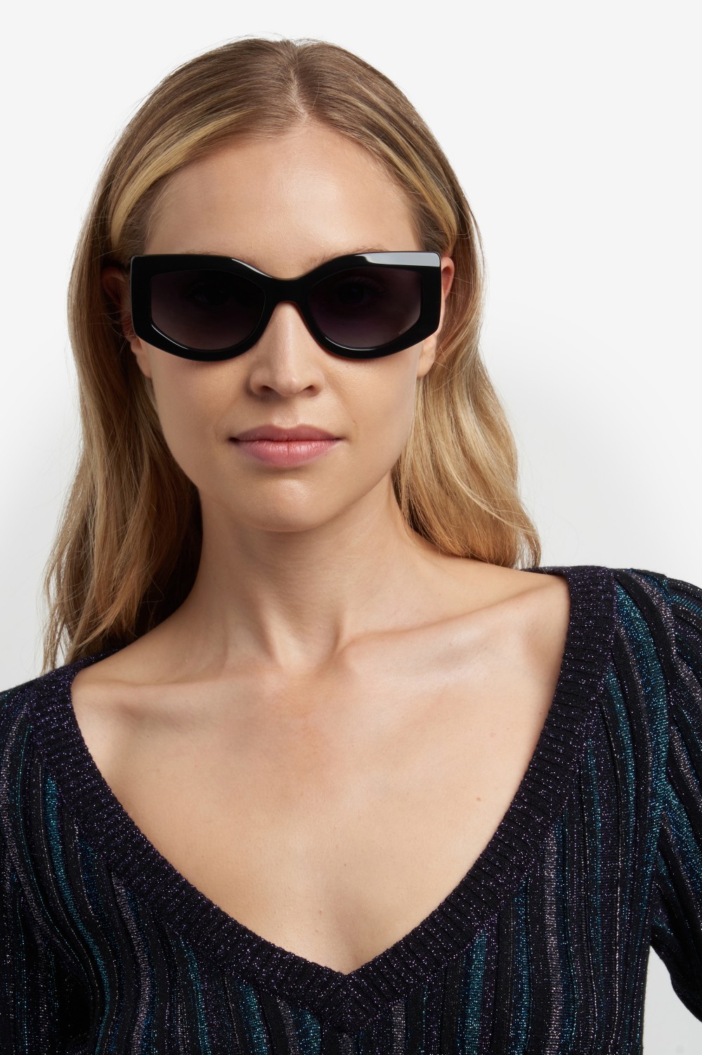 Occhiali da sole Missoni Mis 0198/S 207542 807 9O colore black forma rettangolare lenti dark grey shaded