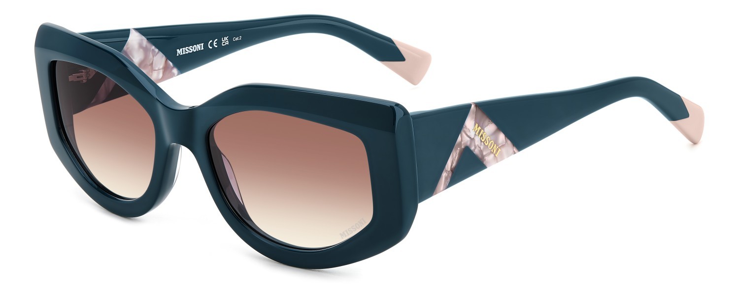 Sonnenbrillen Missoni Mis 0198/S 207542 ZI9 3X farbe teal form rechteckig gläser pink doubleshade