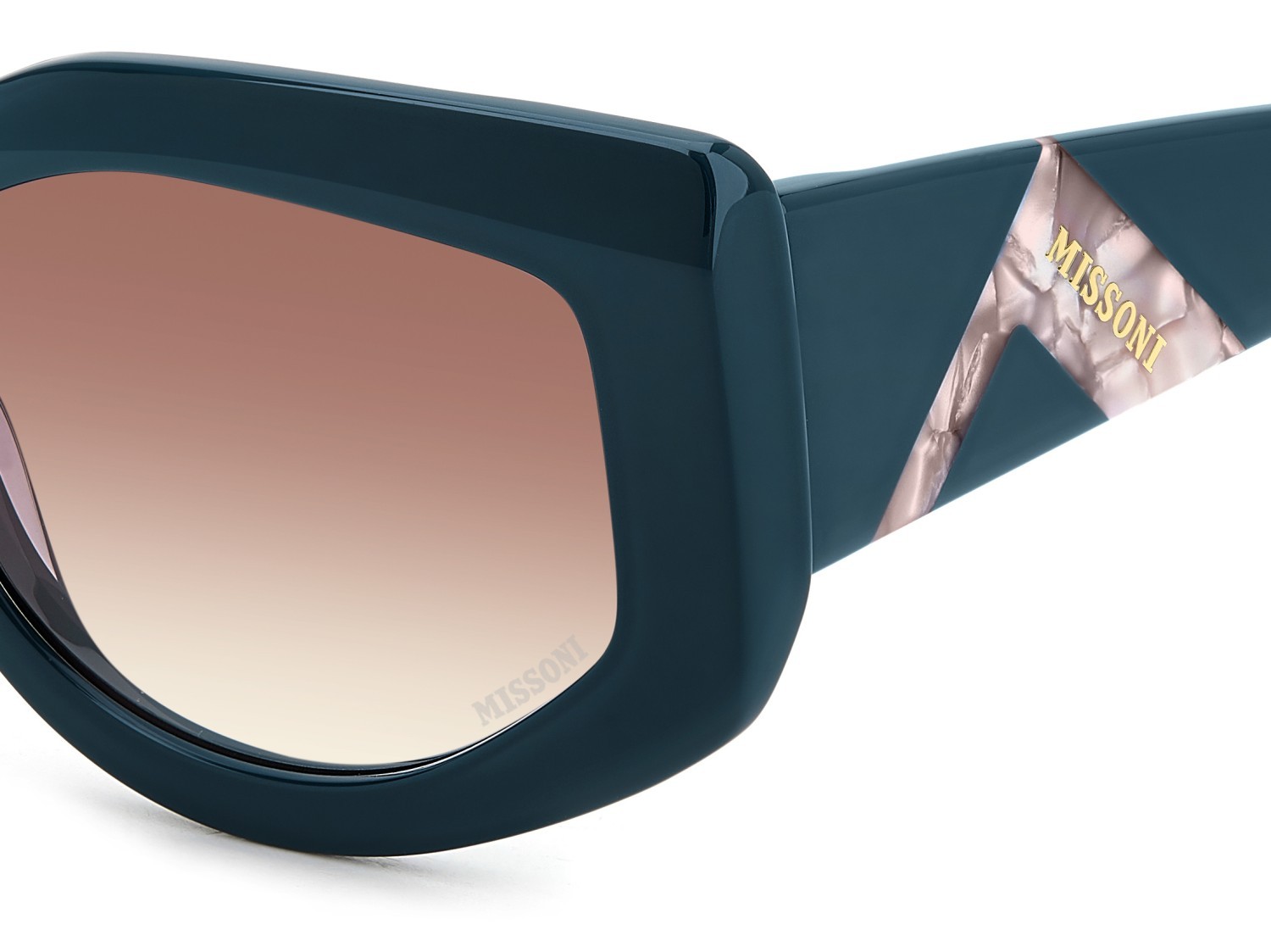 Sonnenbrillen Missoni Mis 0198/S 207542 ZI9 3X farbe teal form rechteckig gläser pink doubleshade