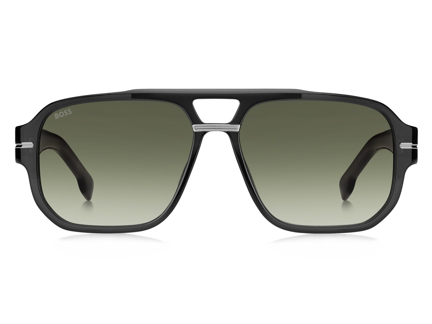 Occhiali da sole Hugo Boss 1718/S 207545 KB7 8Z colore grey forma rettangolare lenti green shaded antireflex