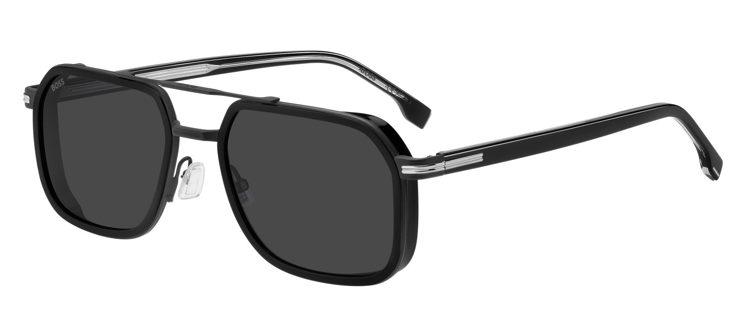Occhiali da sole Hugo Boss 1724/S 207546 807 IR colore black forma rettangolare lenti grey