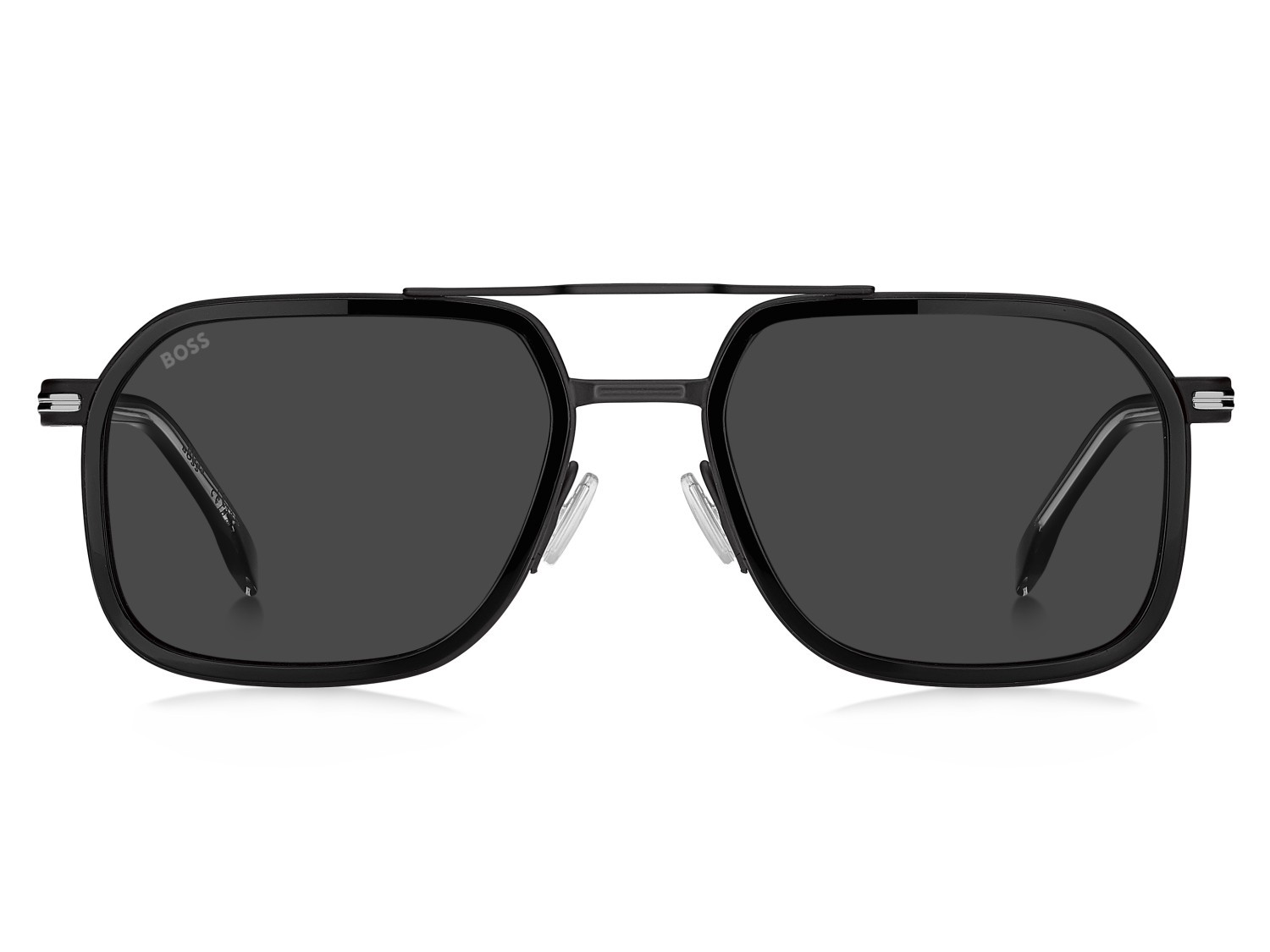 Occhiali da sole Hugo Boss 1724/S 207546 807 IR colore black forma rettangolare lenti grey