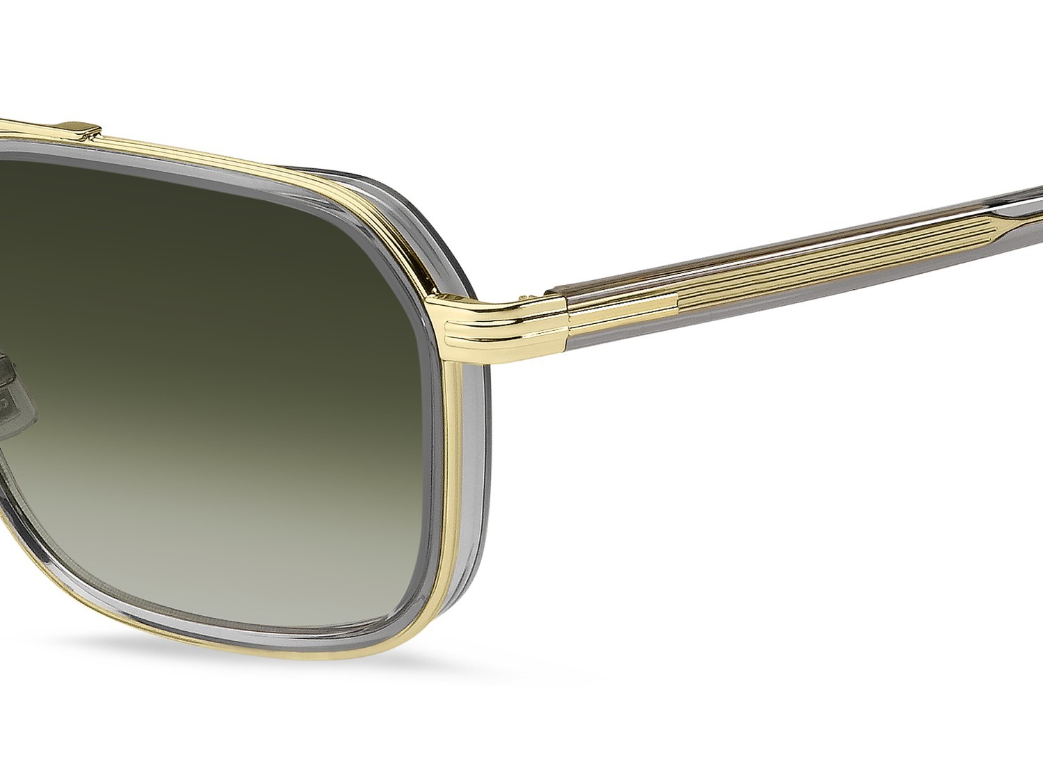 Sunglasses Hugo Boss 1724/S 207546 FT3 9K color grey gold shape rectangle lenses green shaded