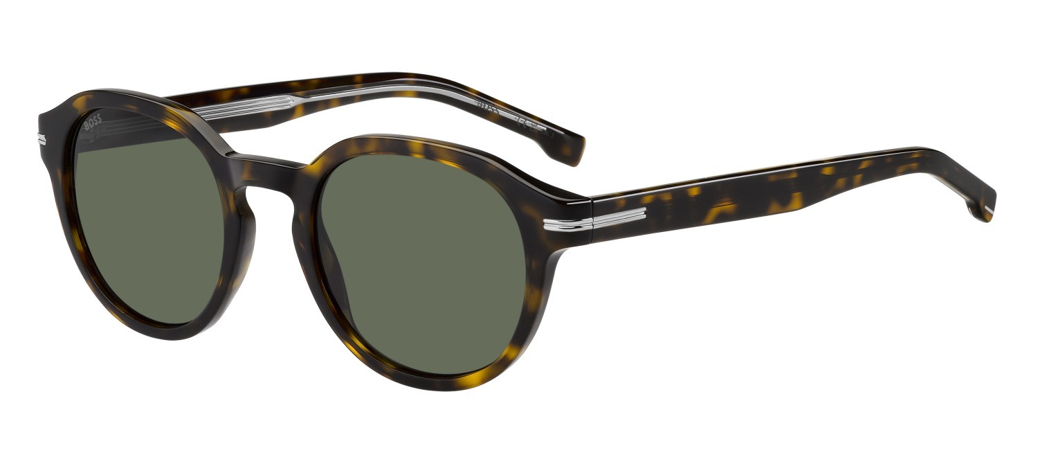 Occhiali da sole Hugo Boss 1721/S 207548 086 QT colore havana forma rettangolare lenti green