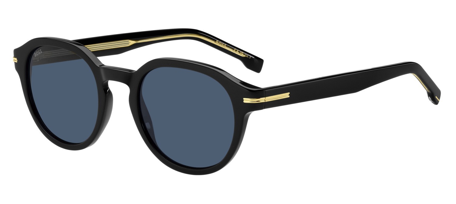 Occhiali da sole Hugo Boss 1721/S 207548 807 KU colore black forma rettangolare lenti blue