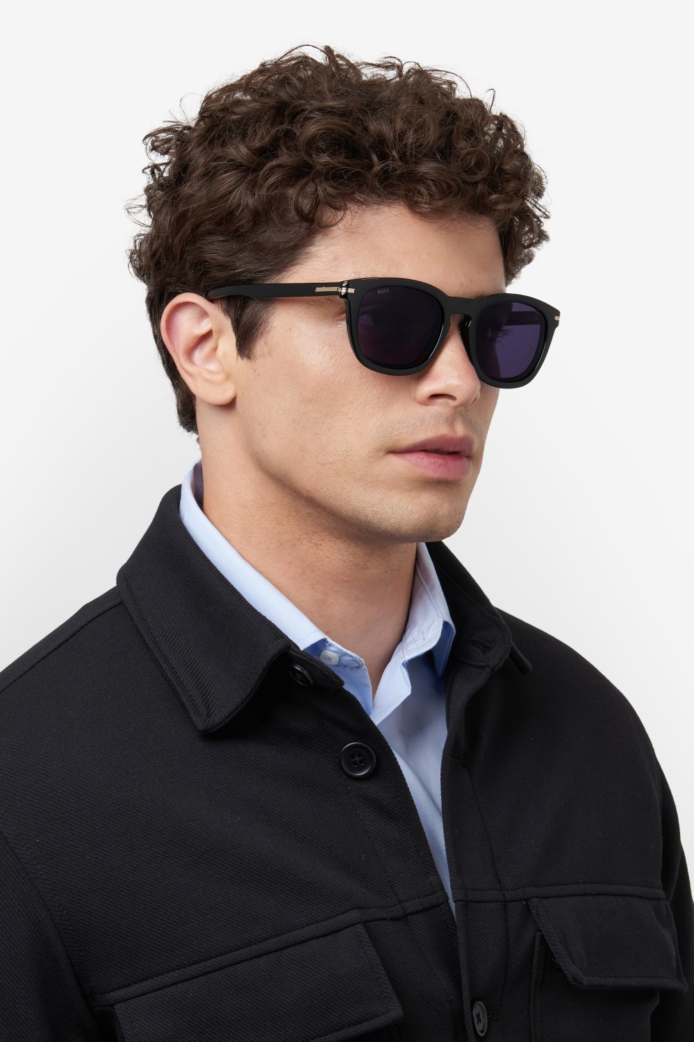 Occhiali da vista Hugo Boss 1725/G 207550 807 colore black forma rettangolare lenti grey polarized