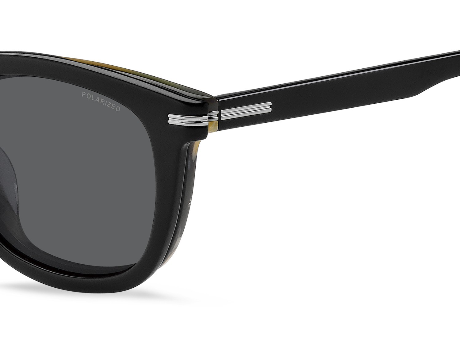 Occhiali da vista Hugo Boss 1725/G 207550 QF6 colore black striped white forma rettangolare lenti grey polarized