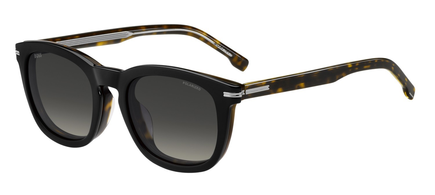 Eyeglasses Hugo Boss 1725/G 207550 WR7 color black havana shape rectangle lenses green shaded polarized