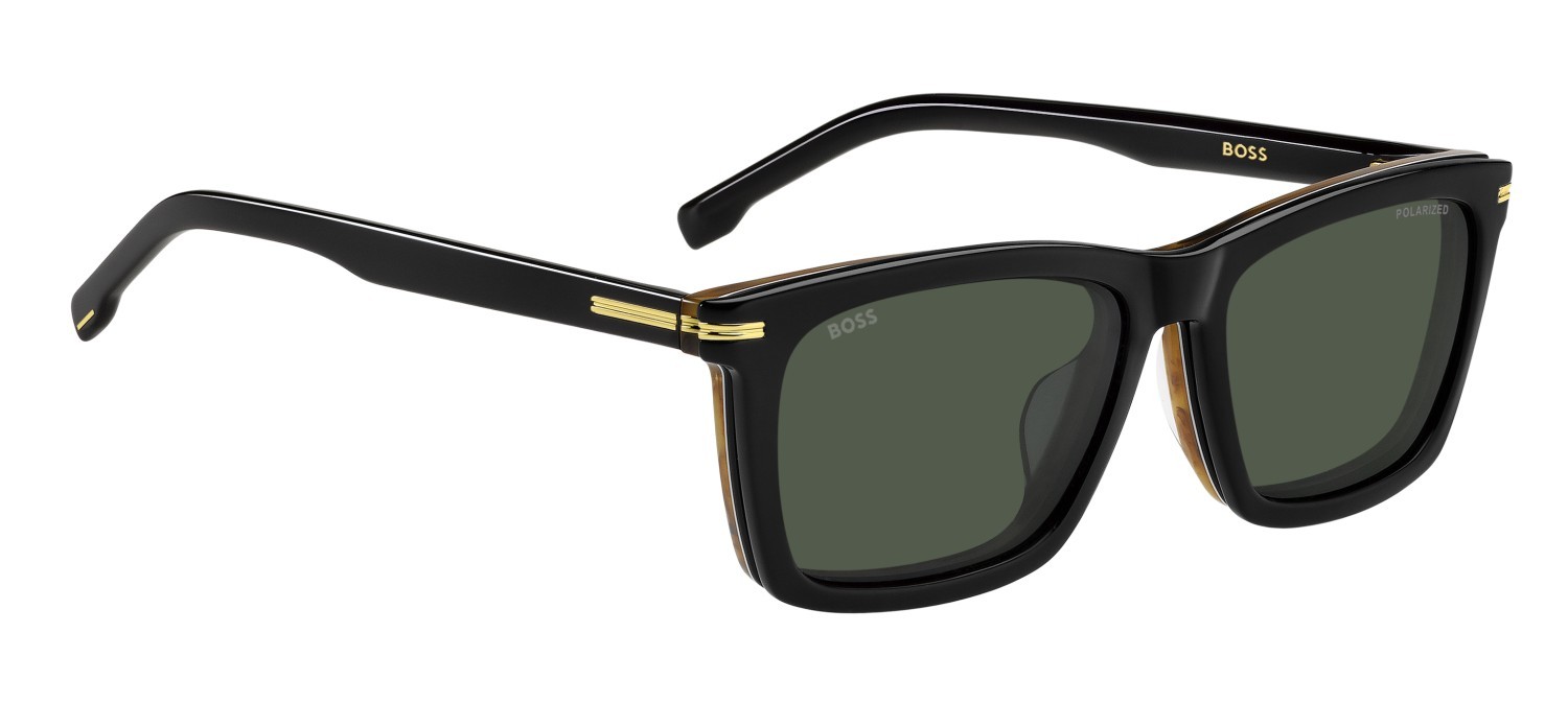 Occhiali da vista Hugo Boss 1726/G 207551 05K colore black striped brown forma rettangolare lenti green polarized