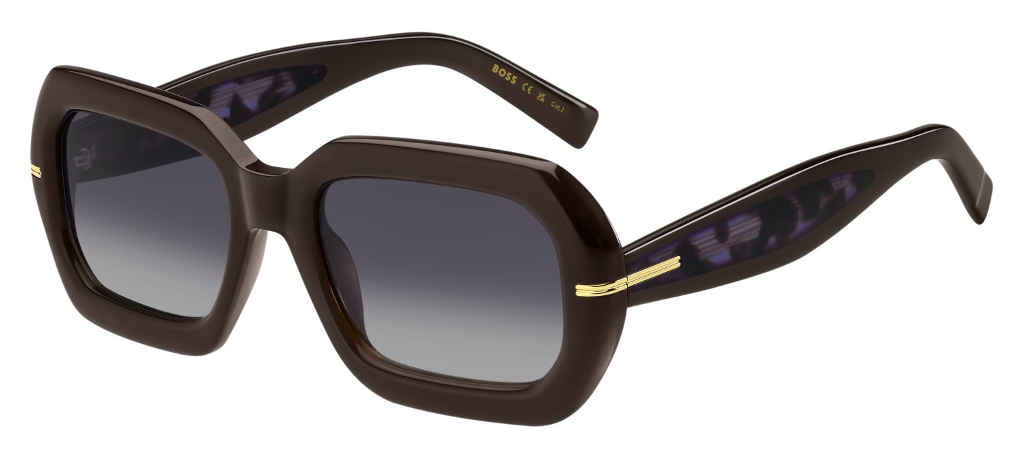 Sonnenbrillen Hugo Boss 1732/G 207553 09Q DG farbe brown form rechteckig gläser grey doubleshade
