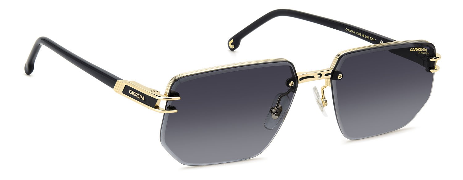 Sunglasses Carrera 1070/S 207555 (RHL 9O) color gold black_ shape rectangle lenses dark grey shaded