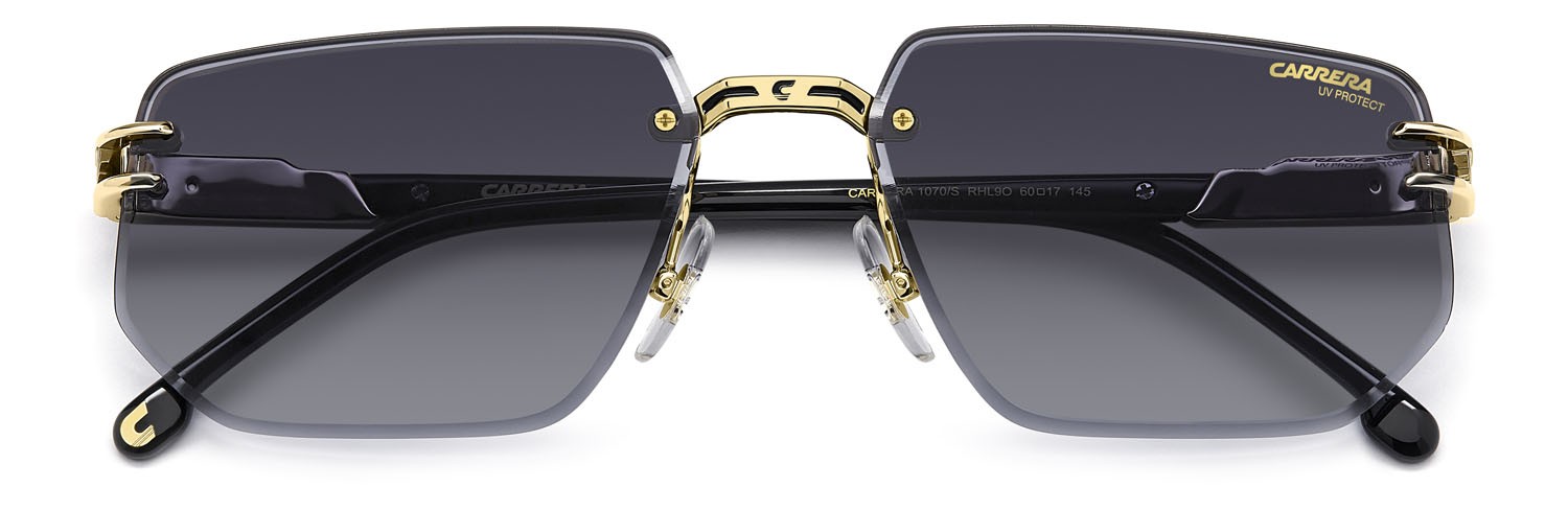 Sunglasses Carrera 1070/S 207555 (RHL 9O) color gold black_ shape rectangle lenses dark grey shaded