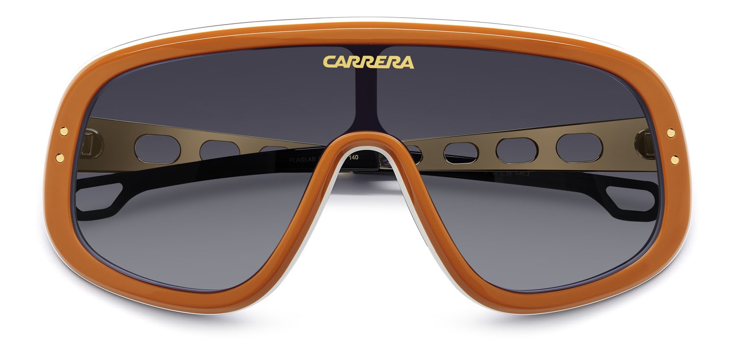 Sonnenbrillen Carrera Flaglab 17 207556 (C3E 9O) farbe orange gold form maske gläser dark grey shaded