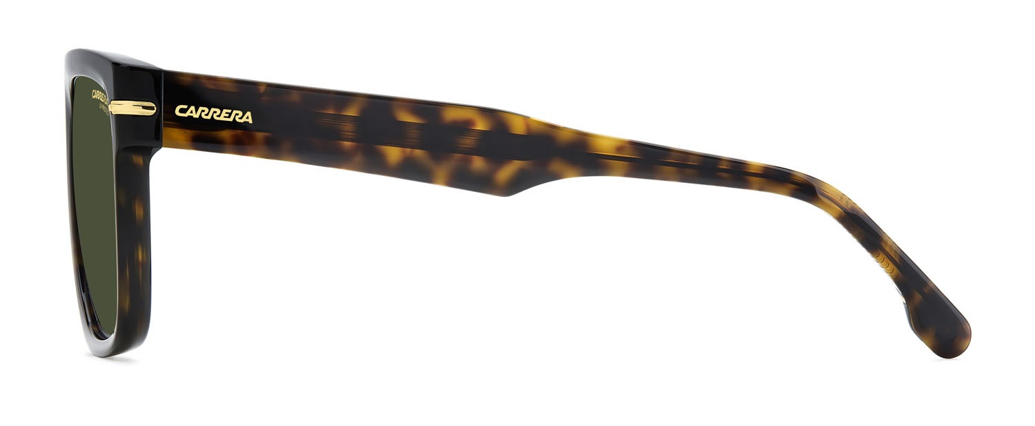 Occhiali da sole Carrera 340/S 207558 (QUM QT) colore dark havana gold forma rettangolare lenti green