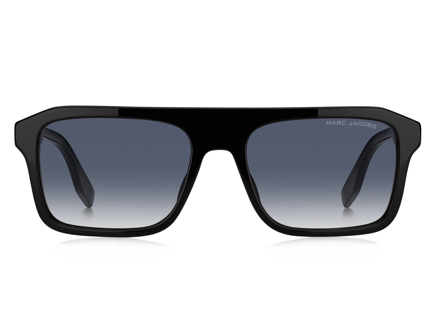 Occhiali da sole Marc Jacobs 789/S 207565 2M2 08 colore black gold forma rettangolare lenti dk blue shaded