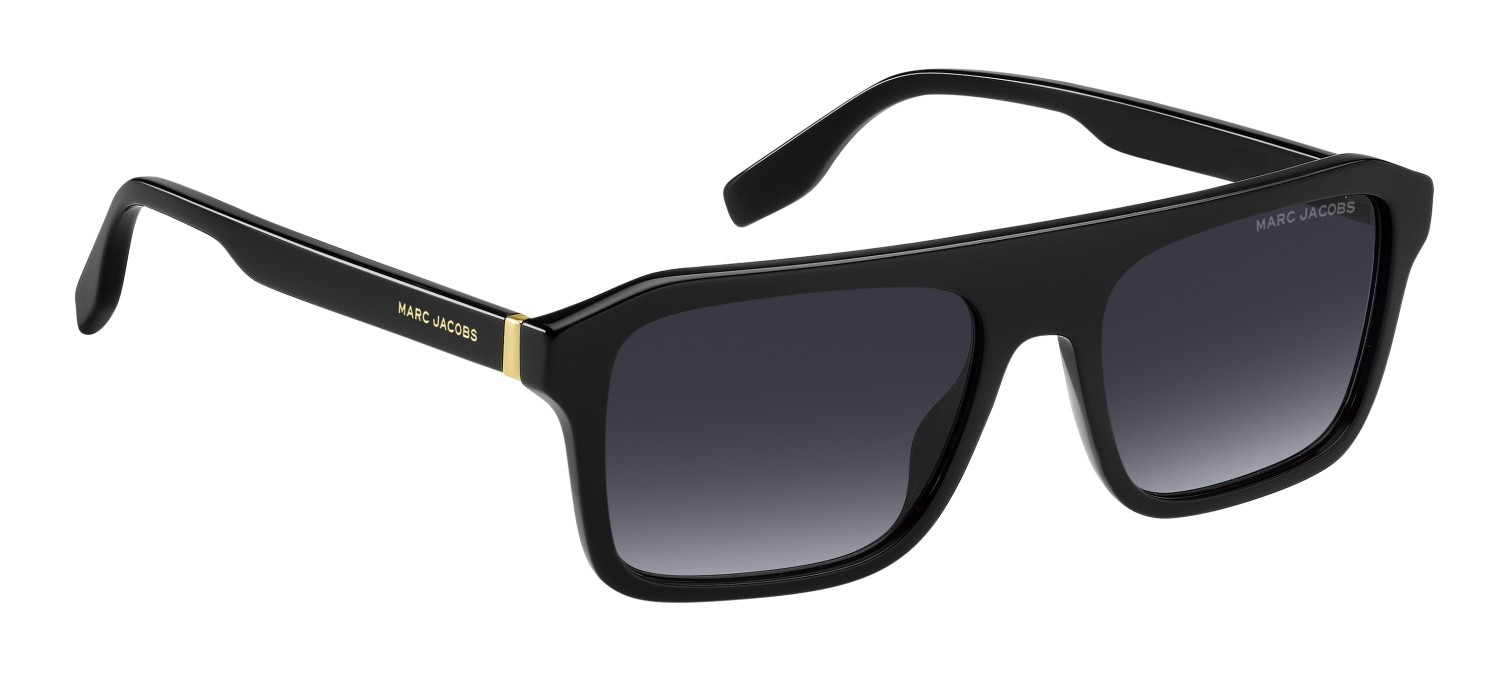 Occhiali da sole Marc Jacobs 789/S 207565 807 9O colore black forma rettangolare lenti dark grey shaded