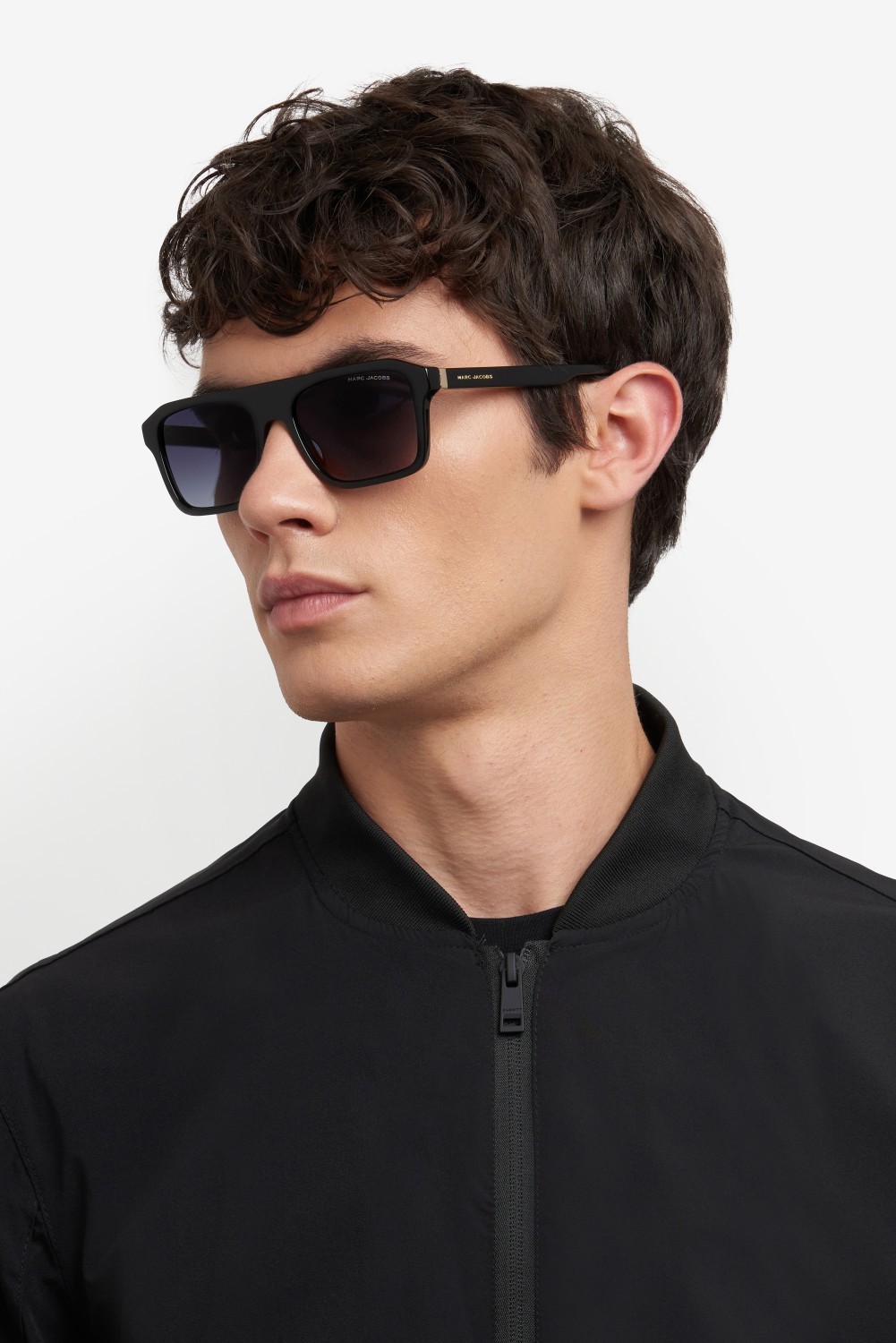 Occhiali da sole Marc Jacobs 789/S 207565 807 9O colore black forma rettangolare lenti dark grey shaded