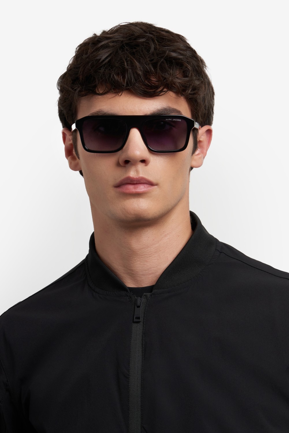 Occhiali da sole Marc Jacobs 789/S 207565 807 9O colore black forma rettangolare lenti dark grey shaded