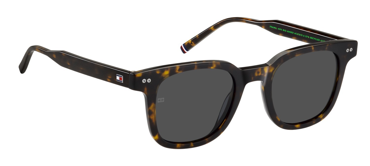 Occhiali da sole Tommy Hilfiger Th 2126/S 207566 086 IR colore havana forma rettangolare lenti grey