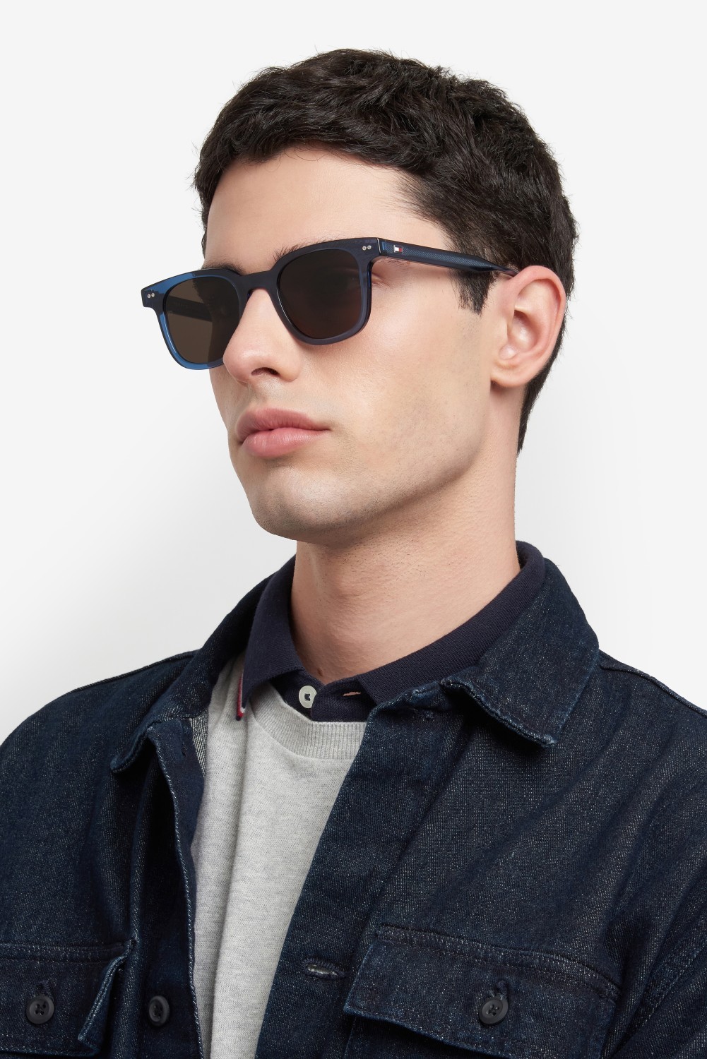 Sonnenbrillen Tommy Hilfiger Th 2126/S 207566 PJP 70 farbe blue form rechteckig gläser brown