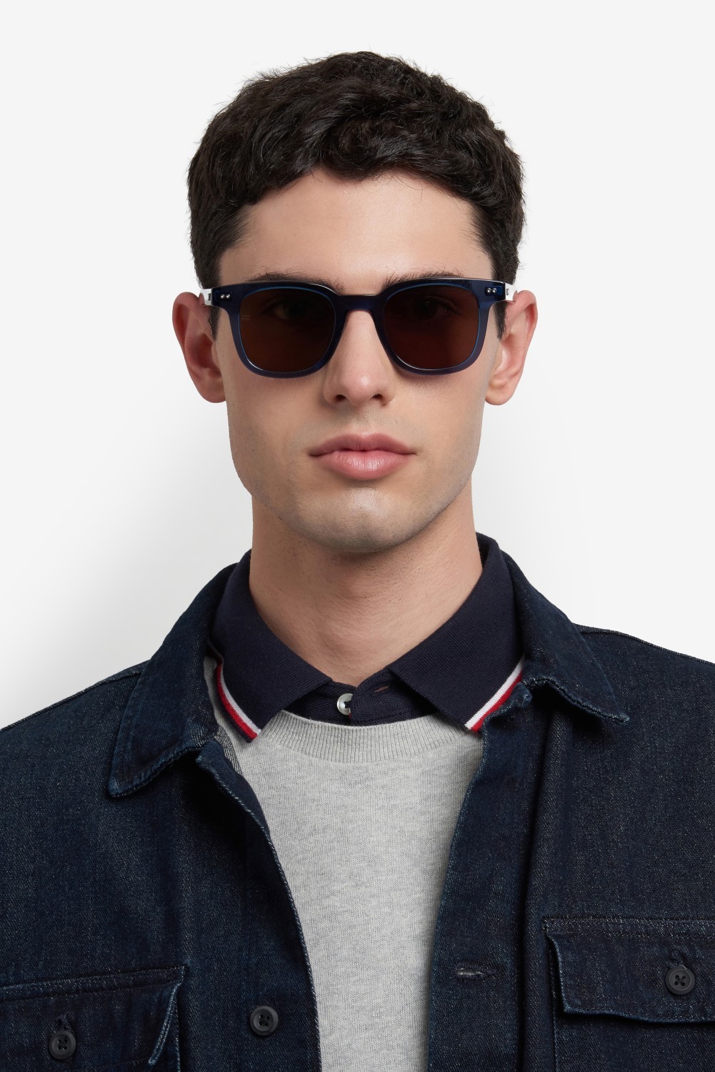 Sonnenbrillen Tommy Hilfiger Th 2126/S 207566 PJP 70 farbe blue form rechteckig gläser brown