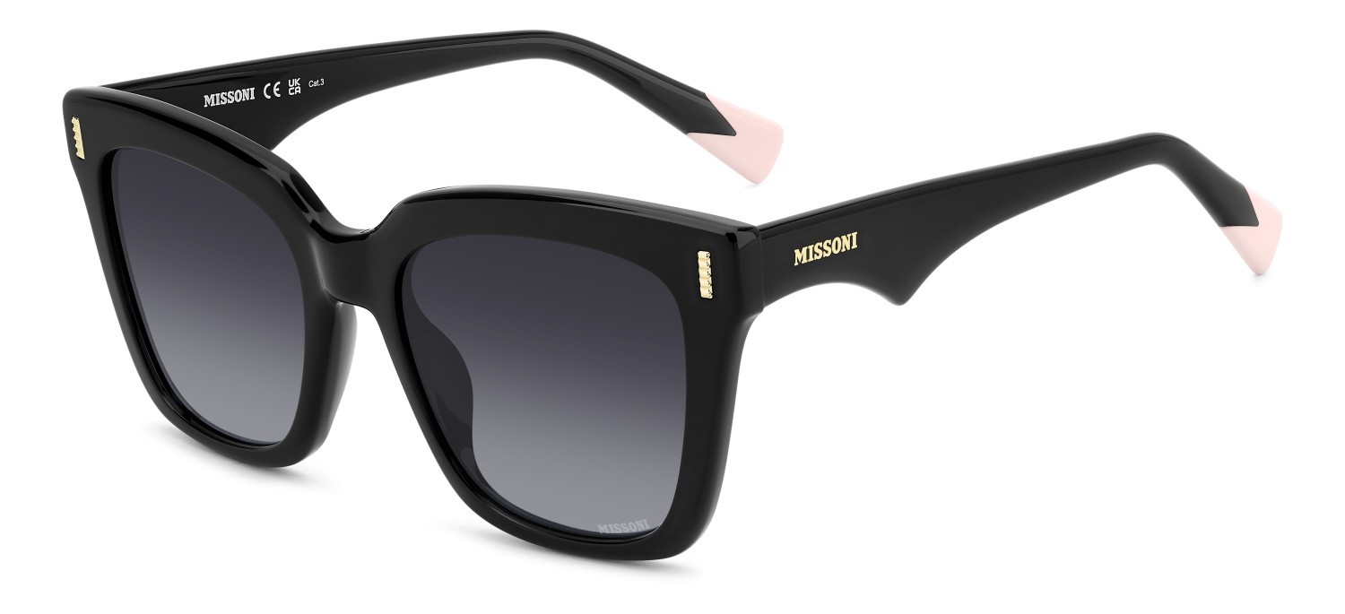 Occhiali da sole Missoni Mis 0206/G 207574 807 9O colore black forma quadrato lenti dark grey shaded